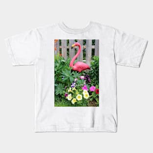 Flamingo and Flowers Kids T-Shirt